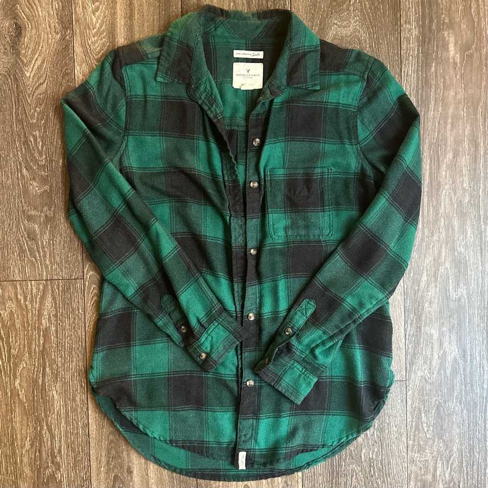 American Eagle Boyfriend Fit Flannel Shirt